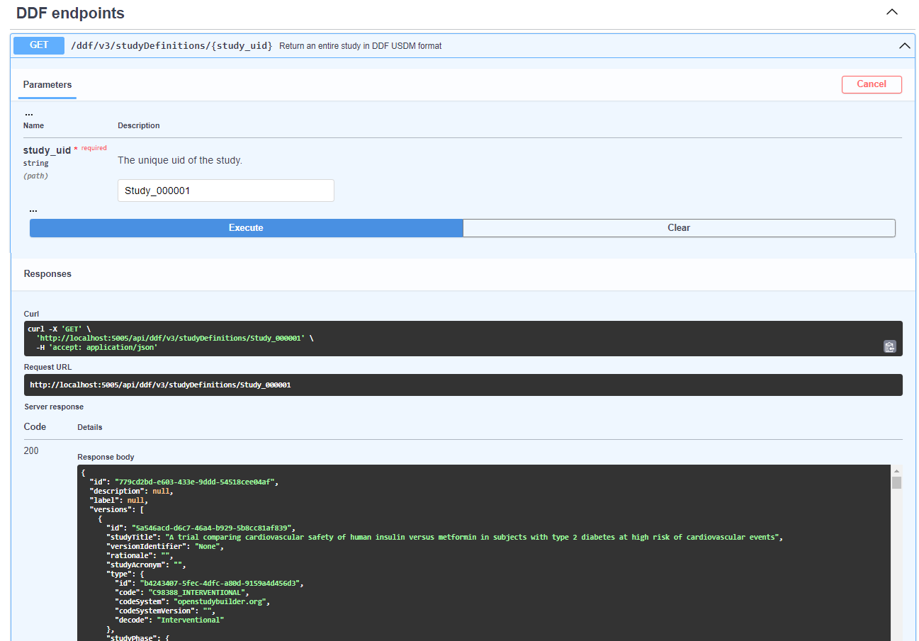 DDF API in Swagger