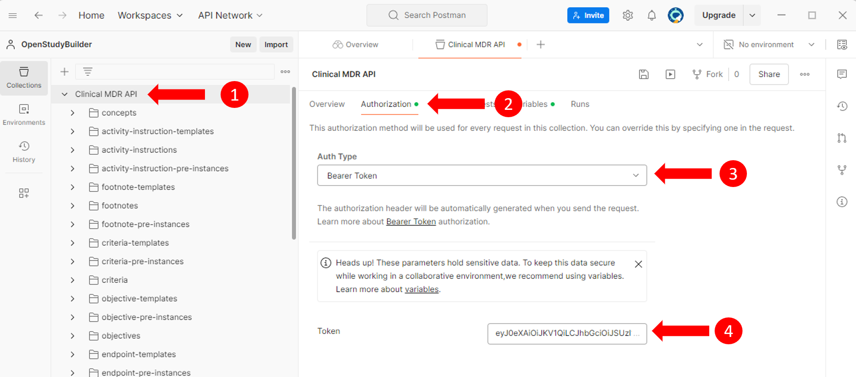 Setting Bearer Token authentication in Postman