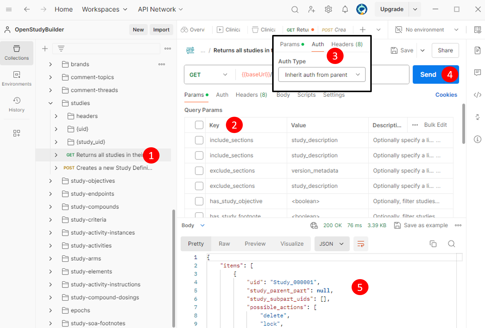 Executing request in Postman