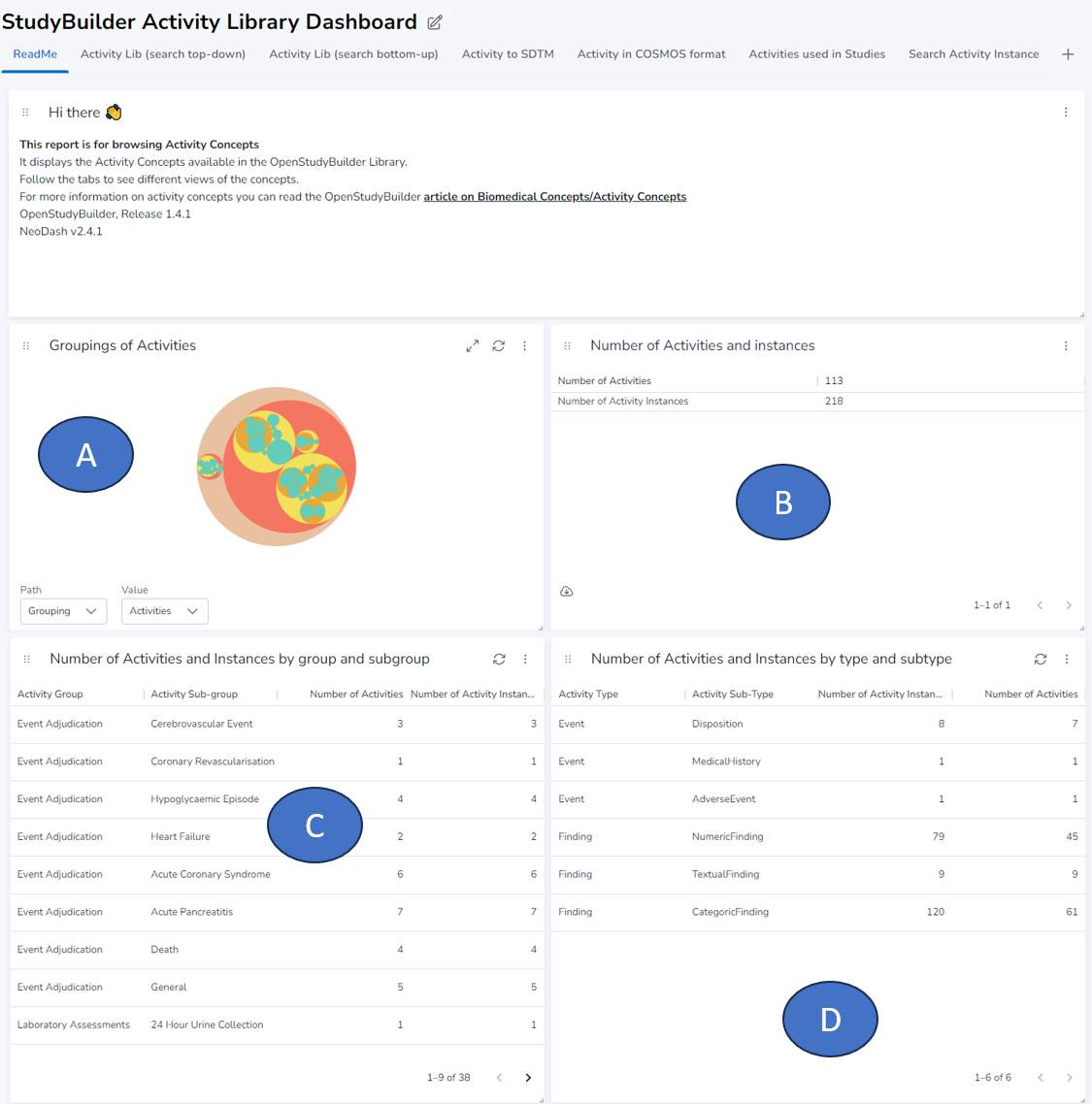 Screenshot of "ReadMe" tab from dashboard